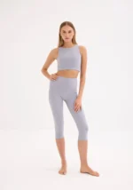 Bia Studios Essentials 3/4 Length Leggings in Stone – women's 3/4 workout leggings